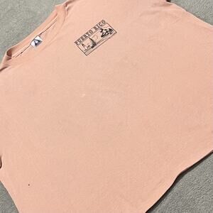 Puerto Rico T Shirt Mens L Pink Graphic Vintage USA Made America Project Tee